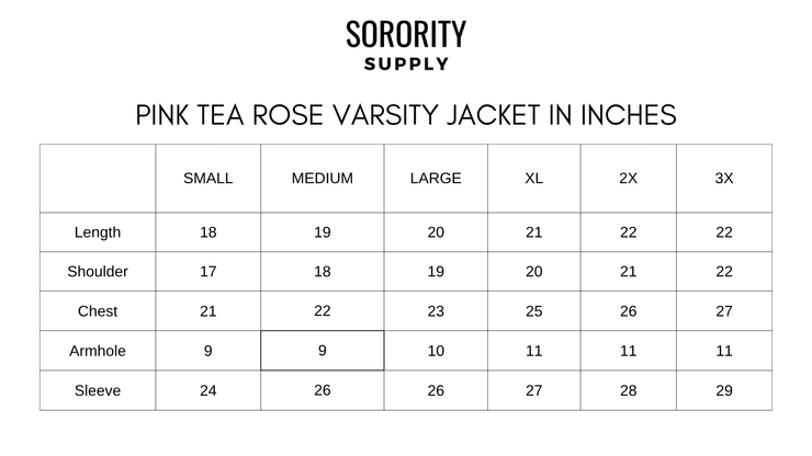 Pink Tea Rose Varsity Jacket
